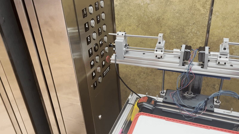 Robot calling elevator and pressing buttons